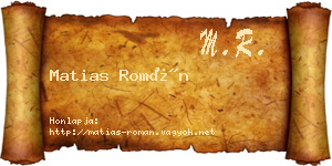 Matias Román névjegykártya